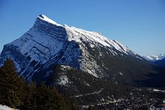 03 Mount Rundle and Tunnel Mountain Close Up From Viewpoint on Mount Norquay Road In Winter
